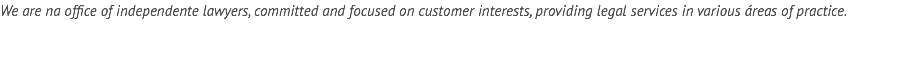 We are na office of independente lawyers, committed and focused on customer interests, providing legal services in various áreas of practice.